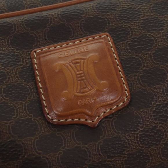 CELINE Macadam Canvas Clutch Bag PVC Leather Brown Gold Auth mr528 - Picture 8 of 16